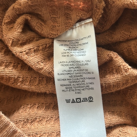 Free People Women's Magical Thermal Cotton Drop-Shoulder Waffle Top Small - Picture 9 of 10